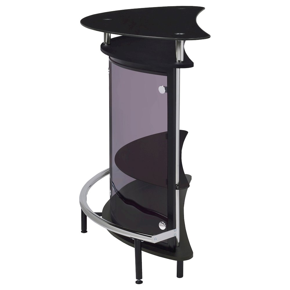 Amarillo Freestanding Glass Top Home Bar Wine Cabinet Black. Picture 5