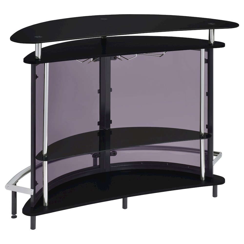 Amarillo Freestanding Glass Top Home Bar Wine Cabinet Black. Picture 6