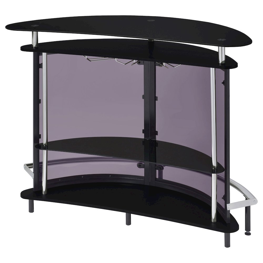Amarillo Freestanding Glass Top Home Bar Wine Cabinet Black. Picture 8