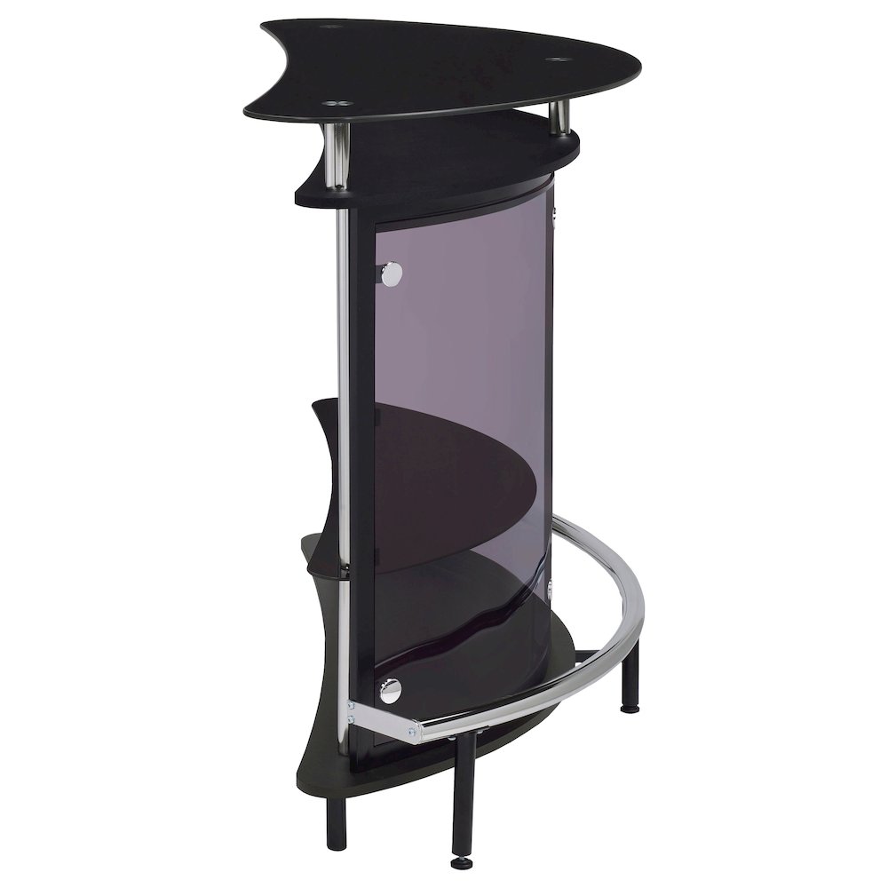 Amarillo Freestanding Glass Top Home Bar Wine Cabinet Black. Picture 9