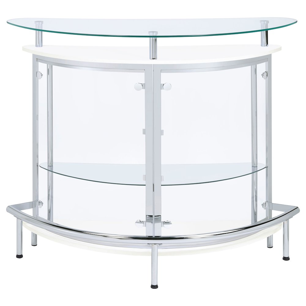 Amarillo Freestanding Glass Top Home Bar Wine Cabinet White. Picture 3