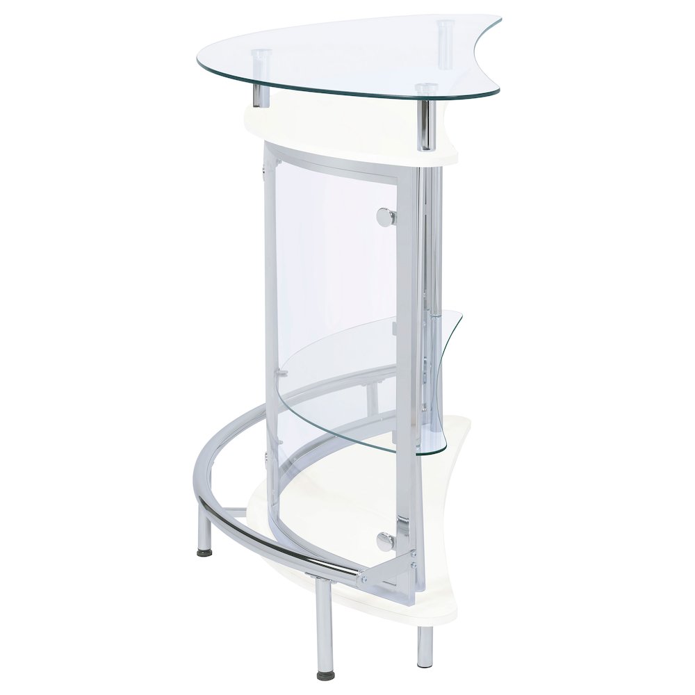 Amarillo Freestanding Glass Top Home Bar Wine Cabinet White. Picture 5