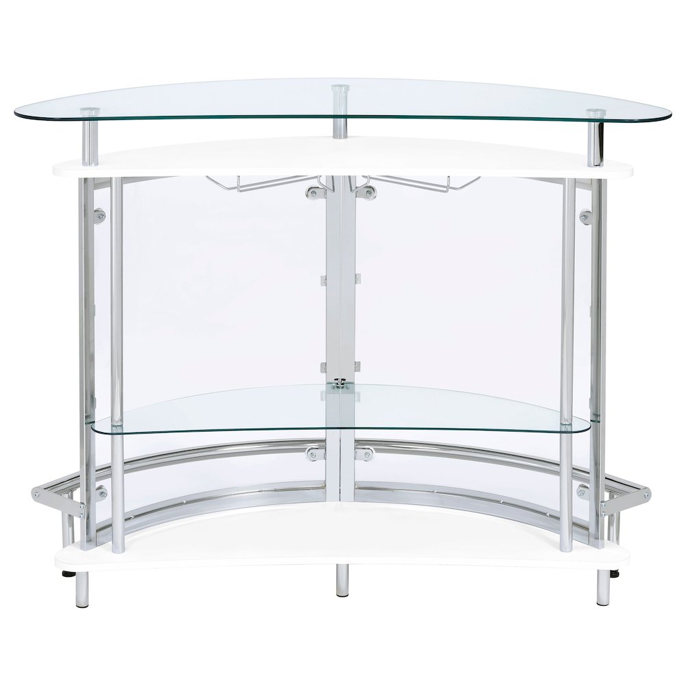 Amarillo Freestanding Glass Top Home Bar Wine Cabinet White. Picture 7