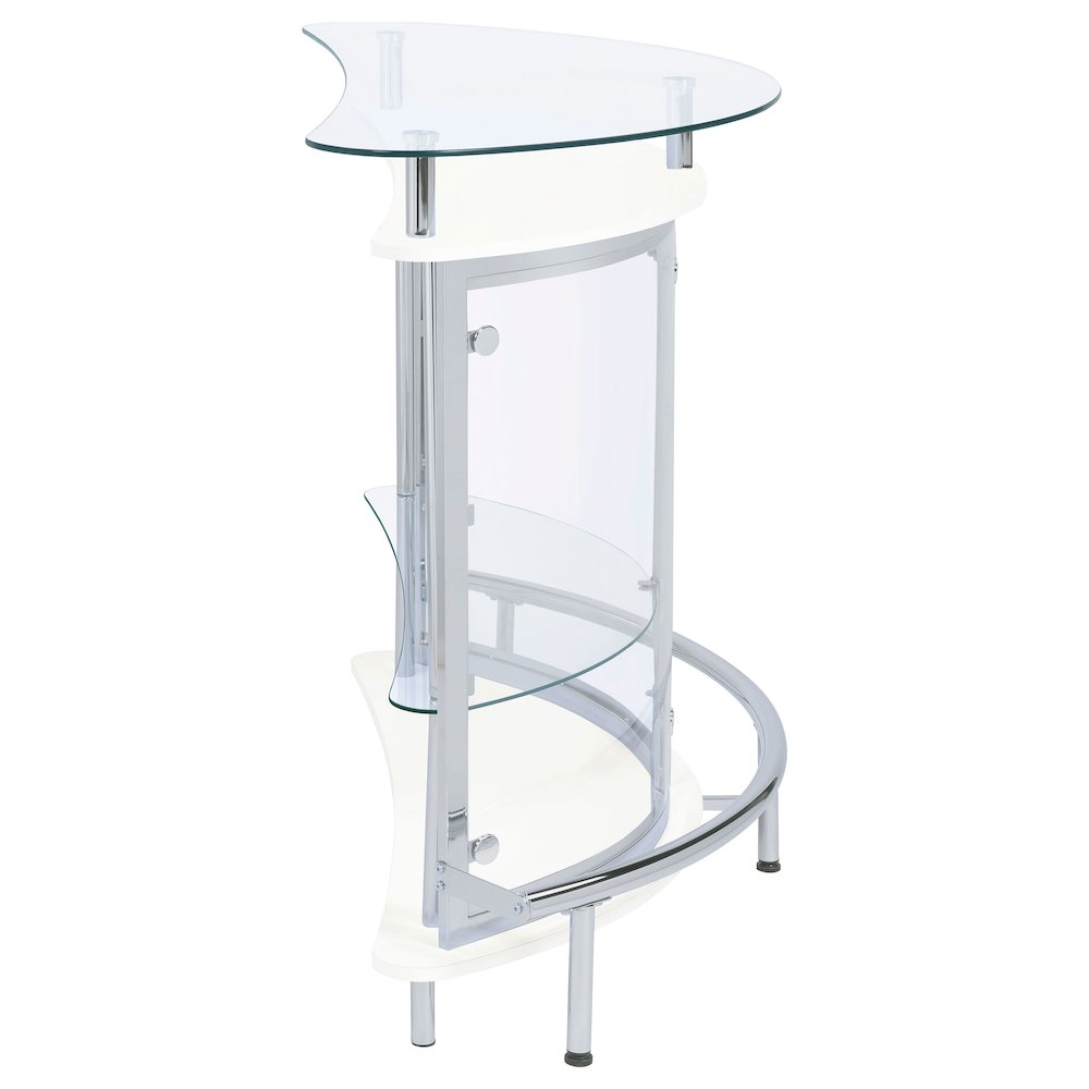 Amarillo Freestanding Glass Top Home Bar Wine Cabinet White. Picture 9