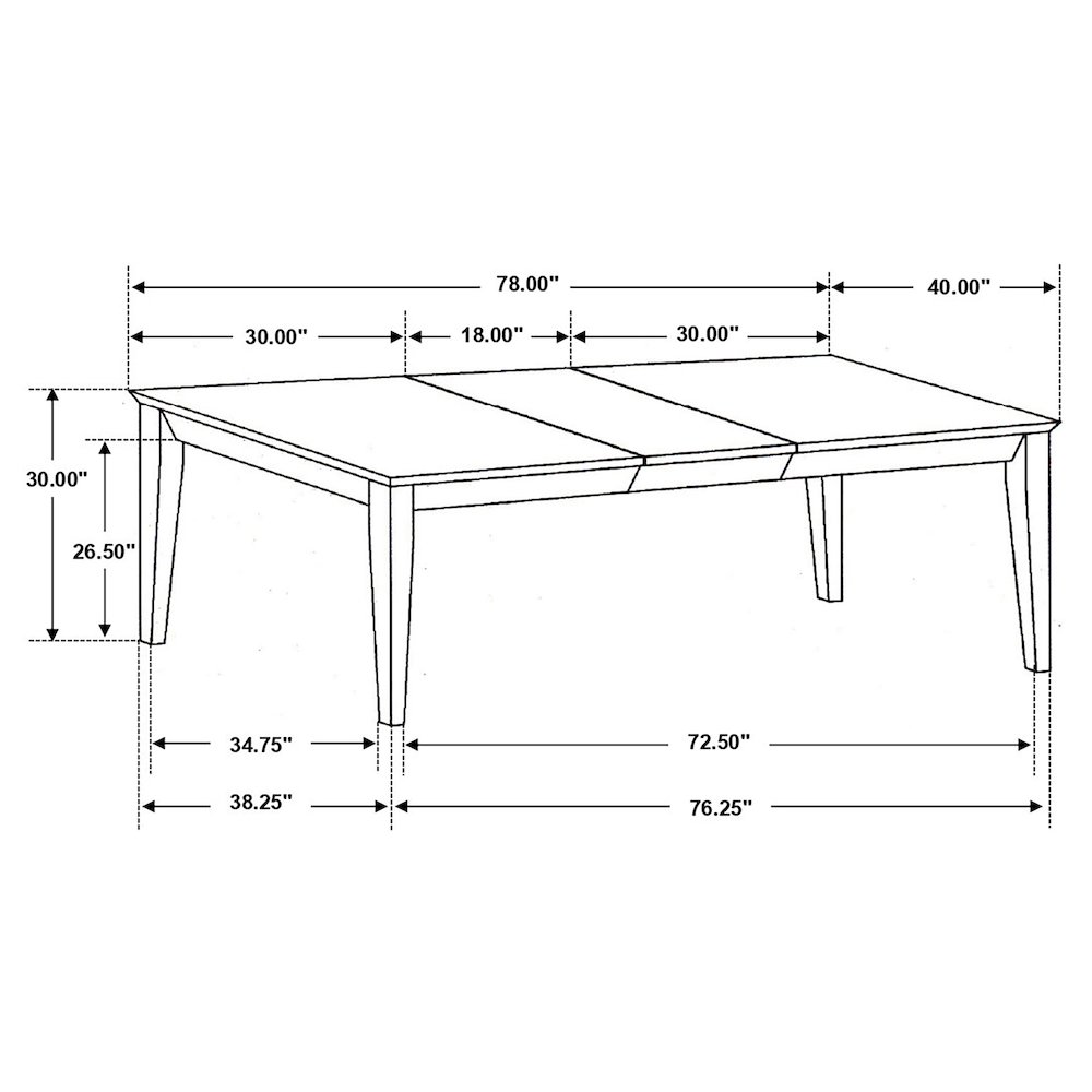 Louise Rectangular 78-inch Extension Leaf Dining Table Black. Picture 7