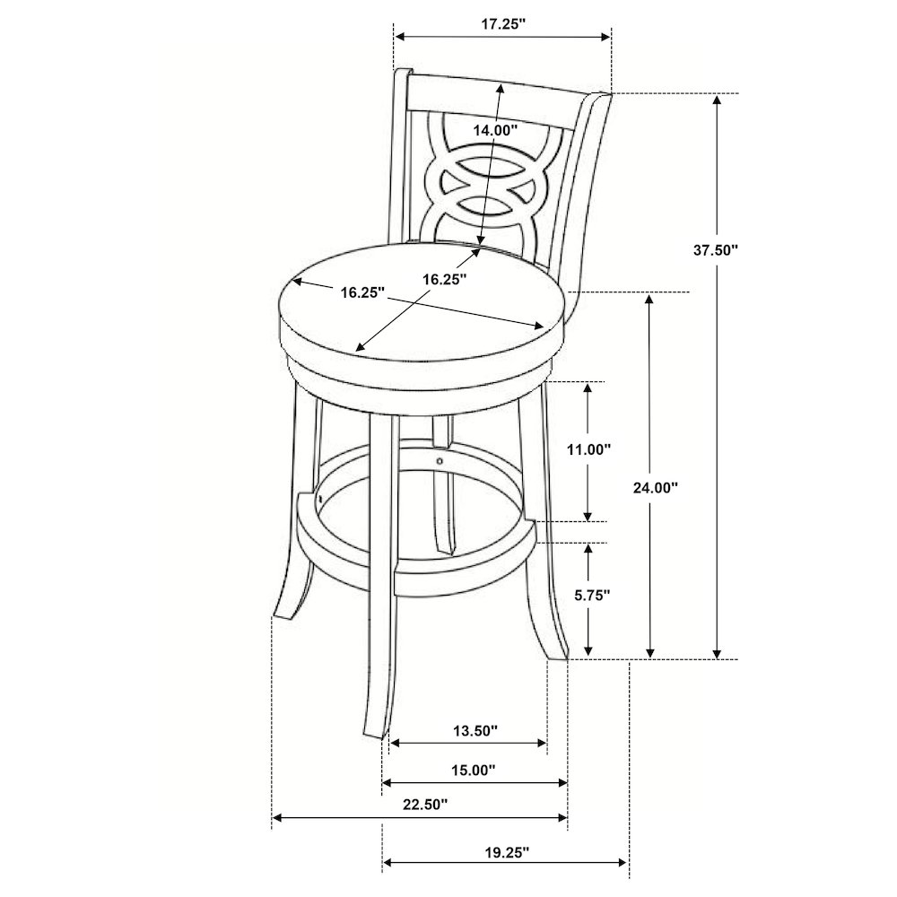 Calecita Wood Swivel Counter Stool Cappuccino (Set of 2). Picture 12