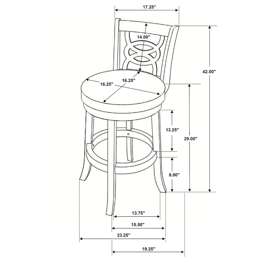 Calecita Wood Swivel Bar Stool Cappuccino (Set of 2). Picture 12