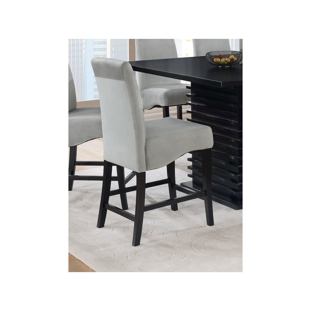 Stanton Velvet Upholstered Counter Chair Grey (Set of 2). Picture 4