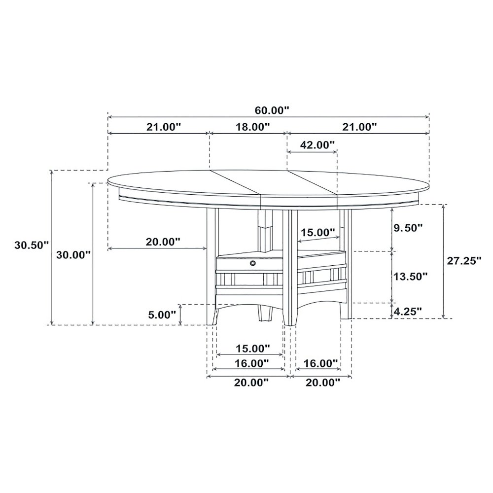 Lavon Oval 60-inch Extension Leaf Dining Table Espresso. Picture 9