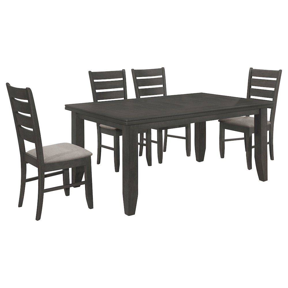 Dalila 5-piece Rectangular Dining Table Set Dark Grey. Picture 1