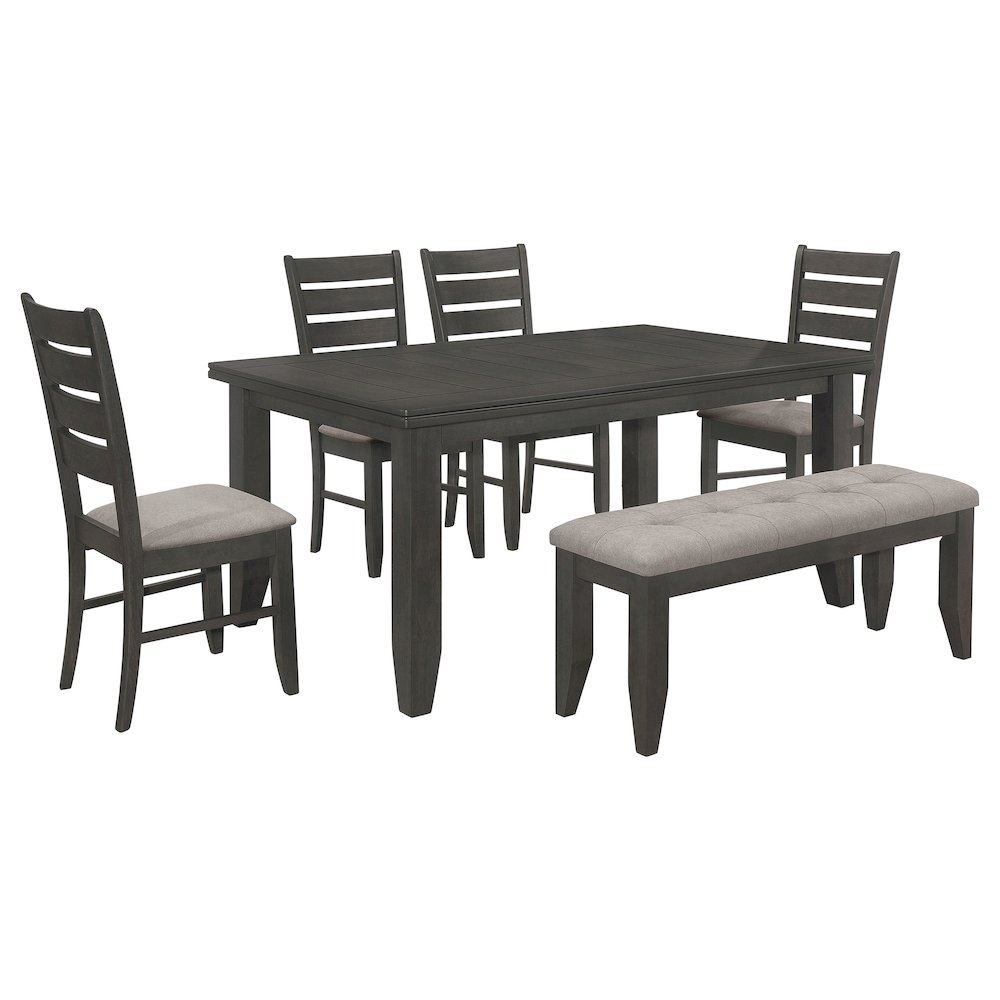 Dalila 6-piece Rectangular Dining Table Set Dark Grey. Picture 1