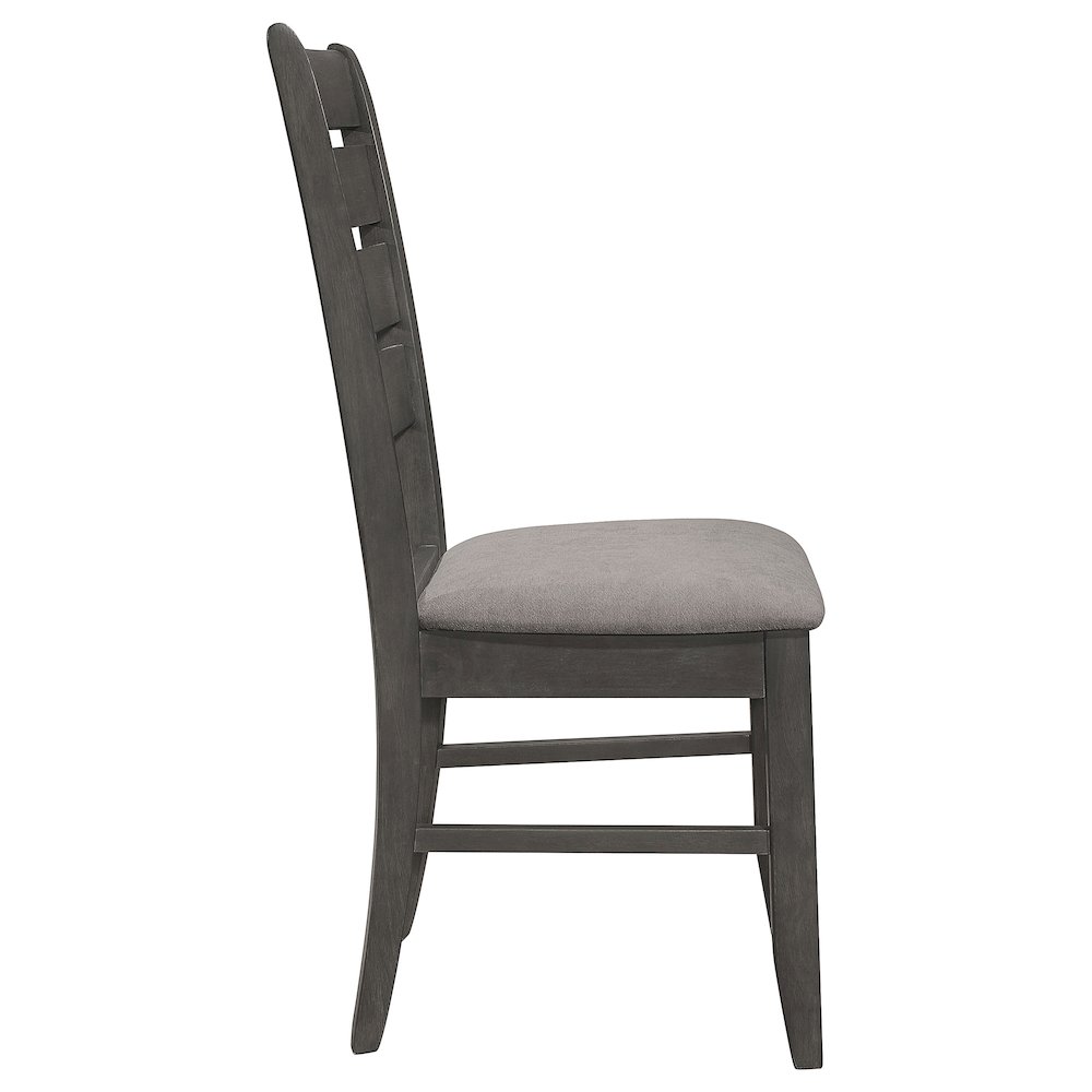 Dalila Wood Dining Side Chair Dark Grey (Set of 2). Picture 10