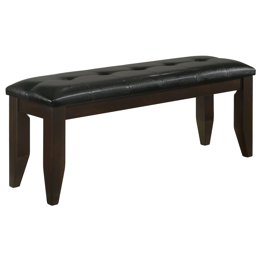 Dalila Leatherette Upholstered Wood Dining Bench Cappuccino. Picture 1