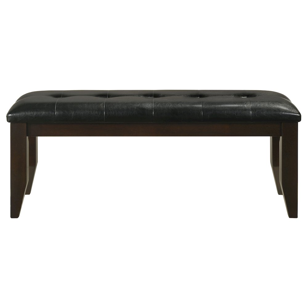 Dalila Leatherette Upholstered Wood Dining Bench Cappuccino. Picture 3