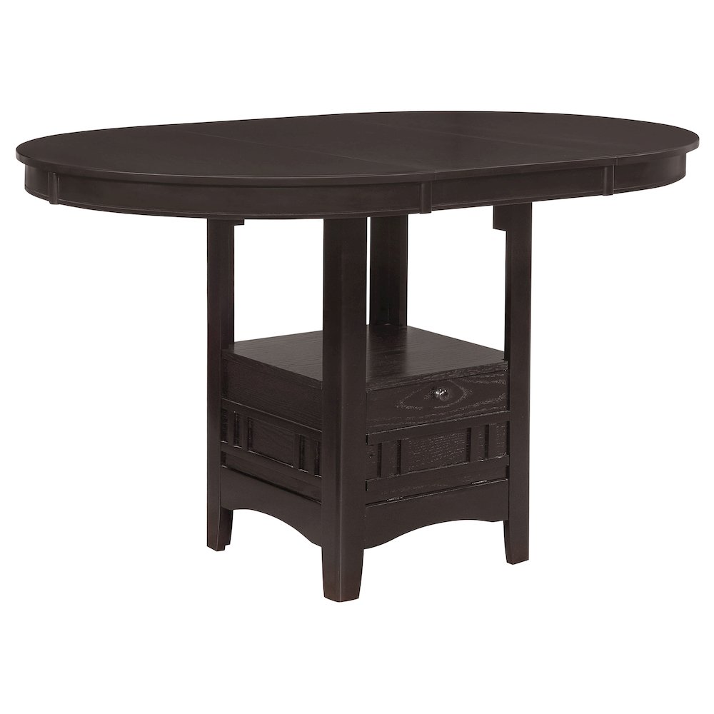 Lavon Oval 60-inch Extension Counter Dining Table Espresso. Picture 1