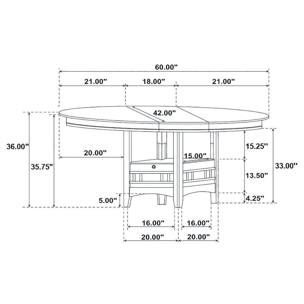 Lavon Oval 60-inch Extension Counter Dining Table Espresso. Picture 11