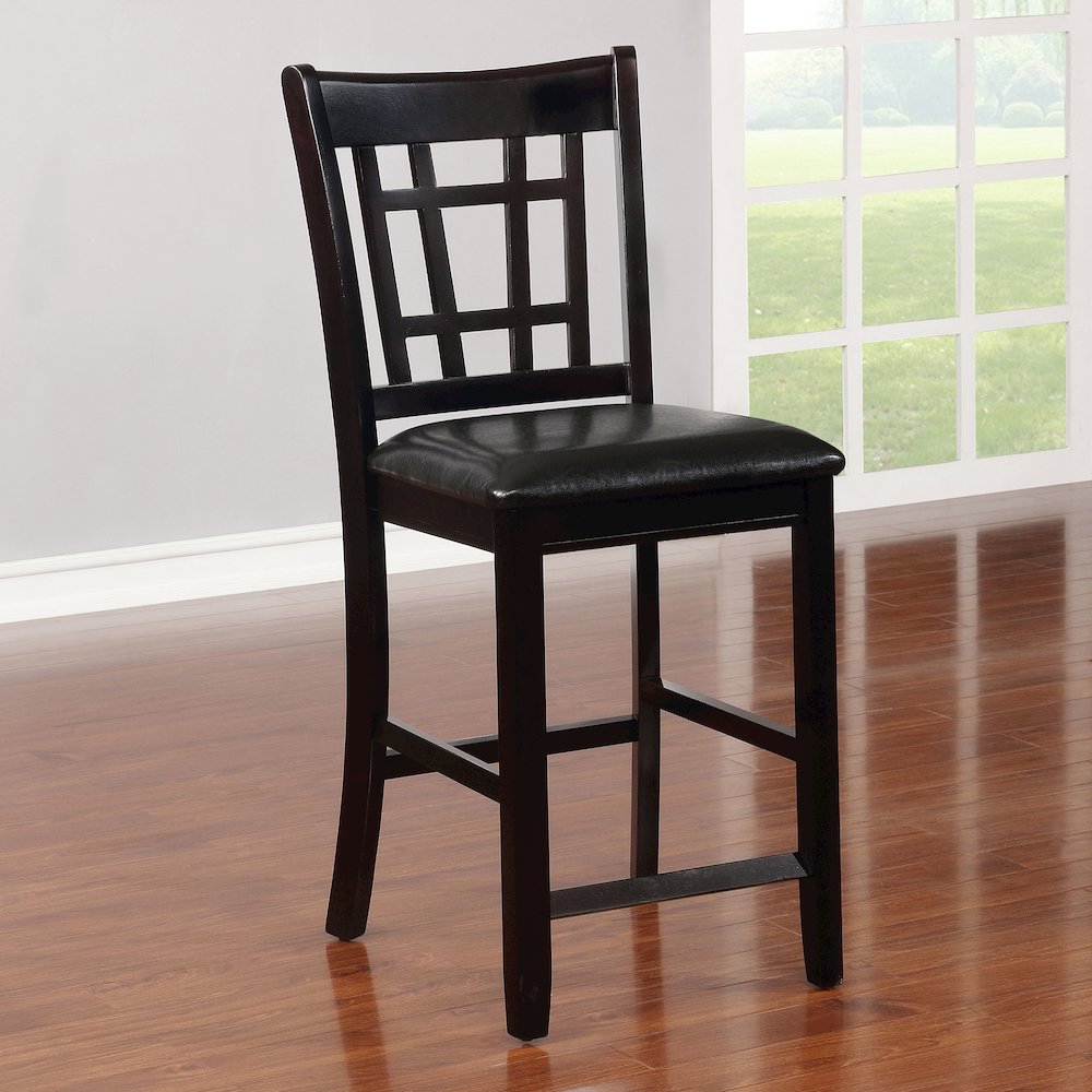 Lavon Wood Counter Chair Black and Espresso (Set of 2). Picture 11