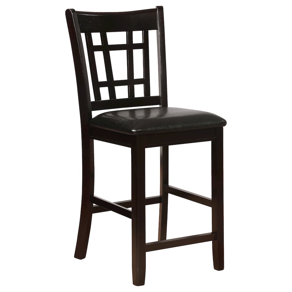 Lavon Wood Counter Chair Black and Espresso (Set of 2). Picture 3