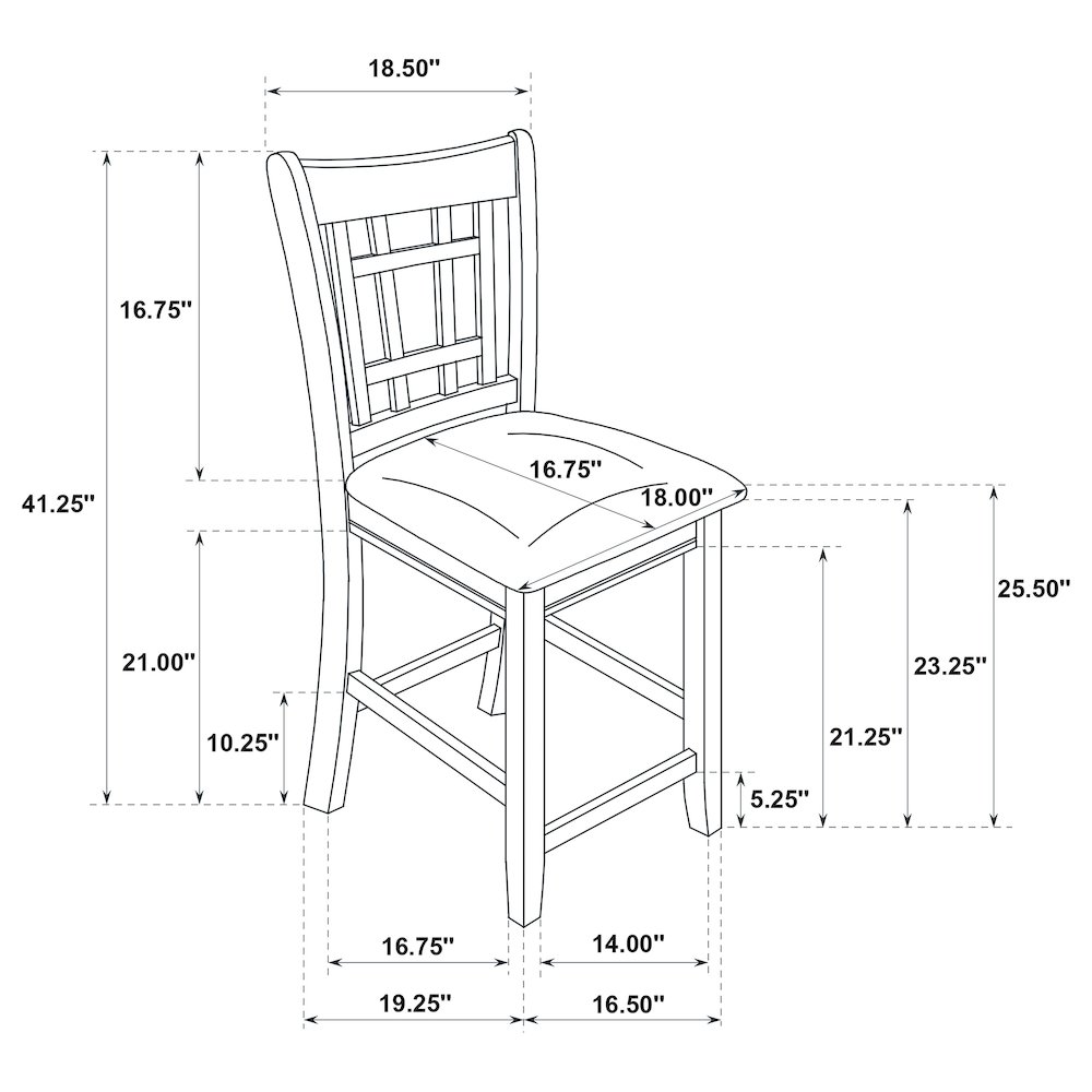 Lavon Wood Counter Chair Black and Espresso (Set of 2). Picture 14