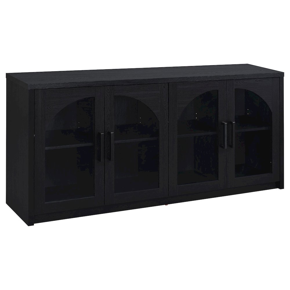 Riva 4-door Dining Sideboard Buffet Storage Credenza Black. Picture 1
