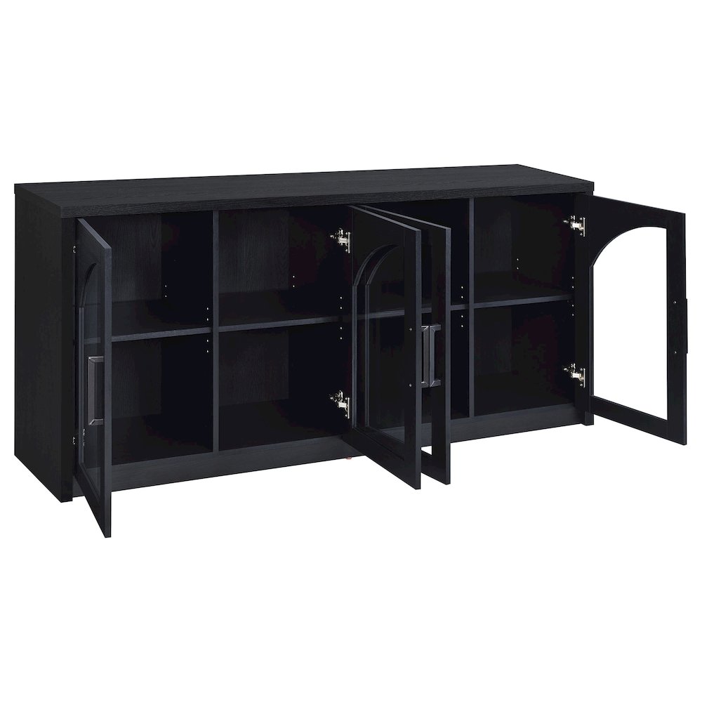 Riva 4-door Dining Sideboard Buffet Storage Credenza Black. Picture 3