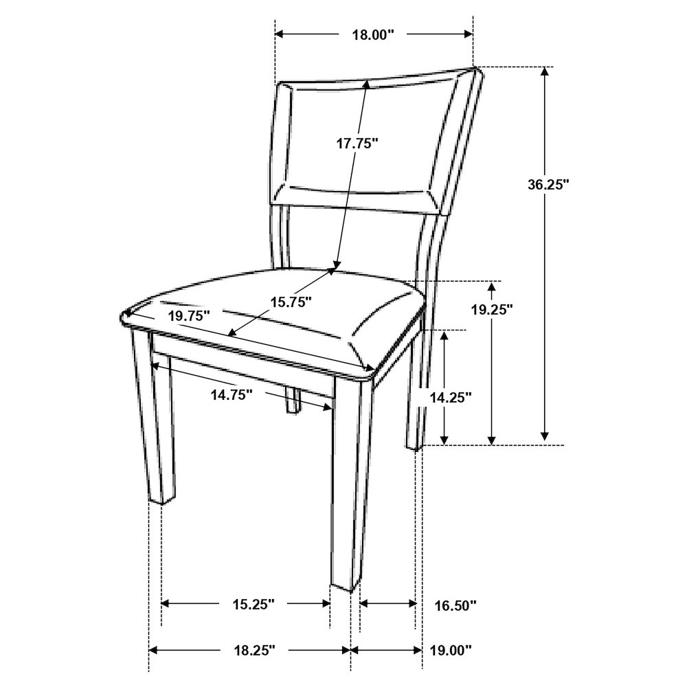 Sharon Fabric Upholstered Dining Side Chair Brown (Set of 2). Picture 13