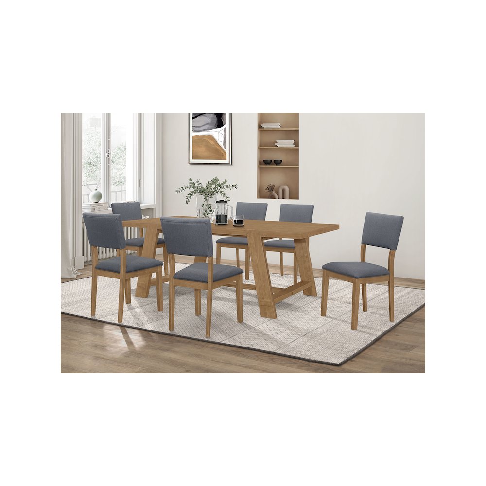 Sharon Fabric Upholstered Dining Side Chair Brown (Set of 2). Picture 12