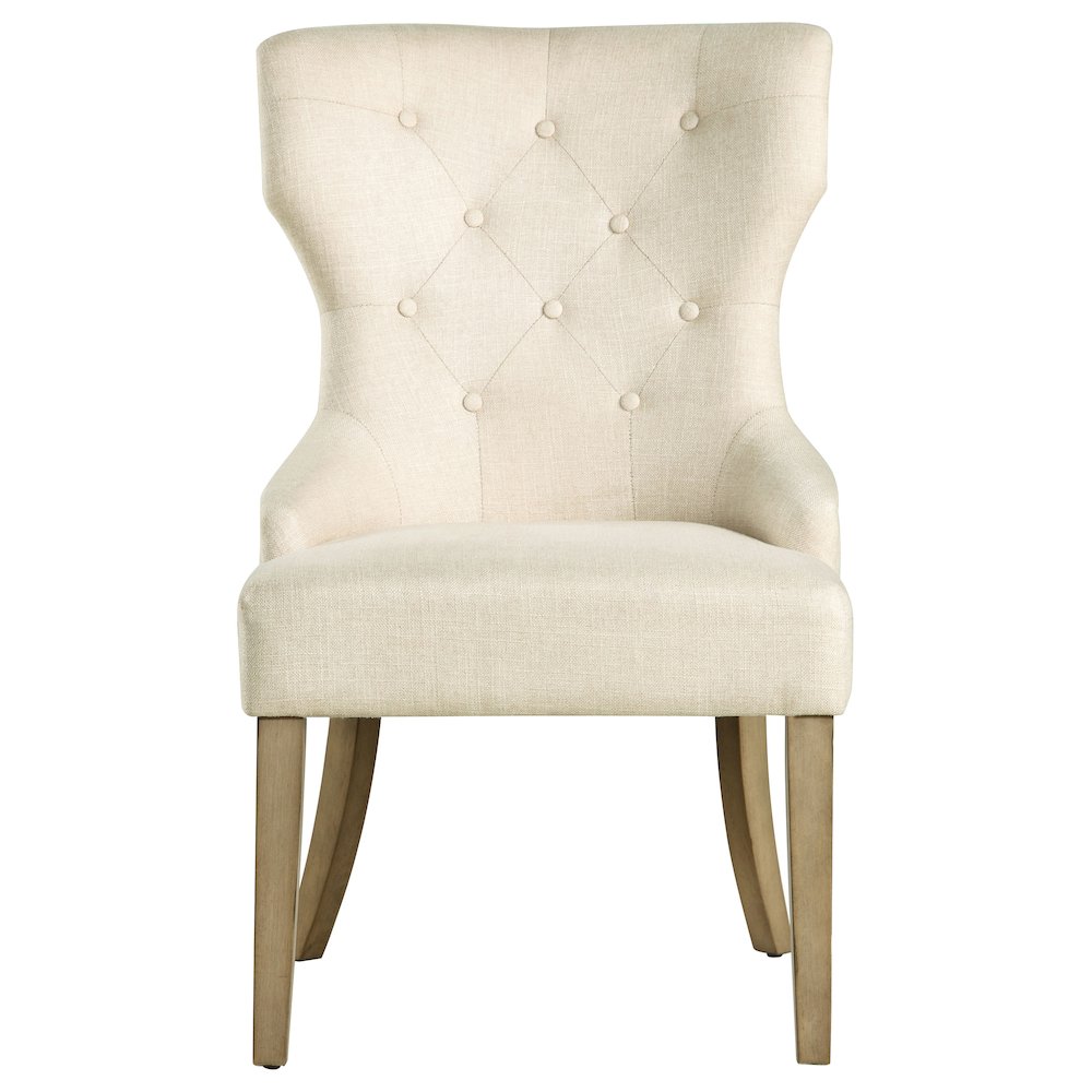 Baney Tufted Upholstered Dining Chair Beige and Rustic Grey. Picture 3