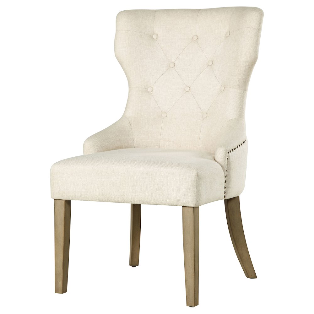 Baney Tufted Upholstered Dining Chair Beige and Rustic Grey. Picture 4