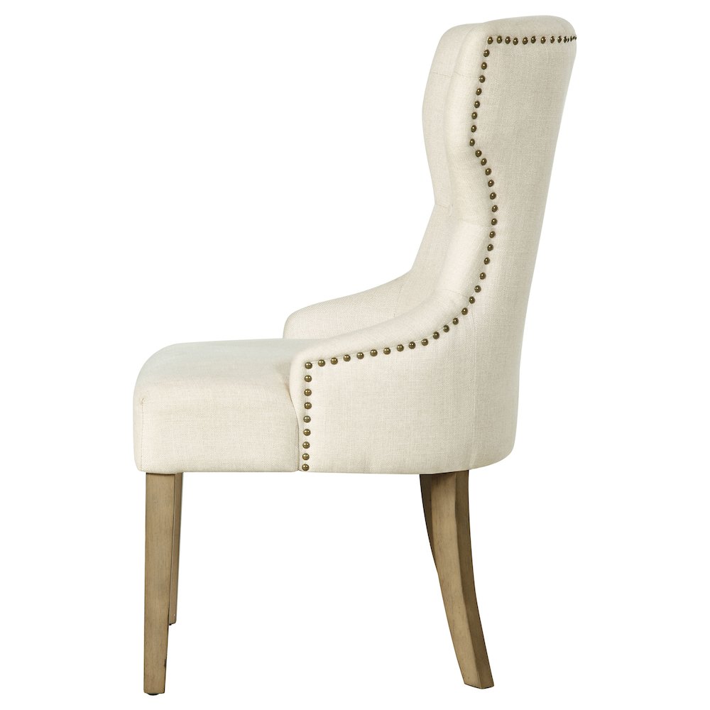 Baney Tufted Upholstered Dining Chair Beige and Rustic Grey. Picture 5