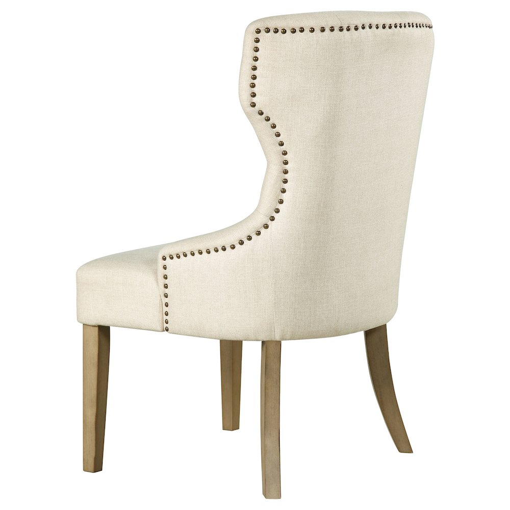 Baney Tufted Upholstered Dining Chair Beige and Rustic Grey. Picture 6