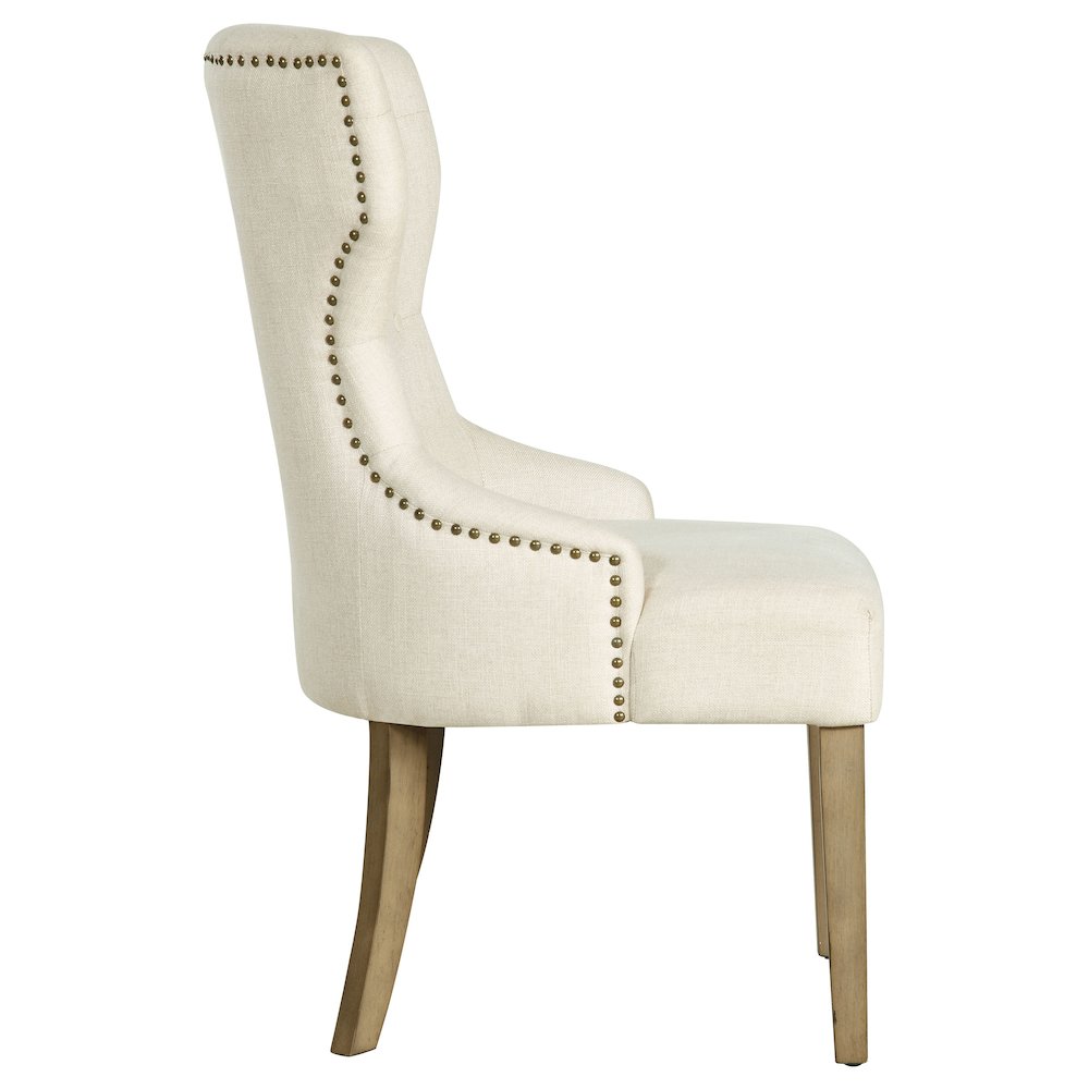 Baney Tufted Upholstered Dining Chair Beige and Rustic Grey. Picture 9