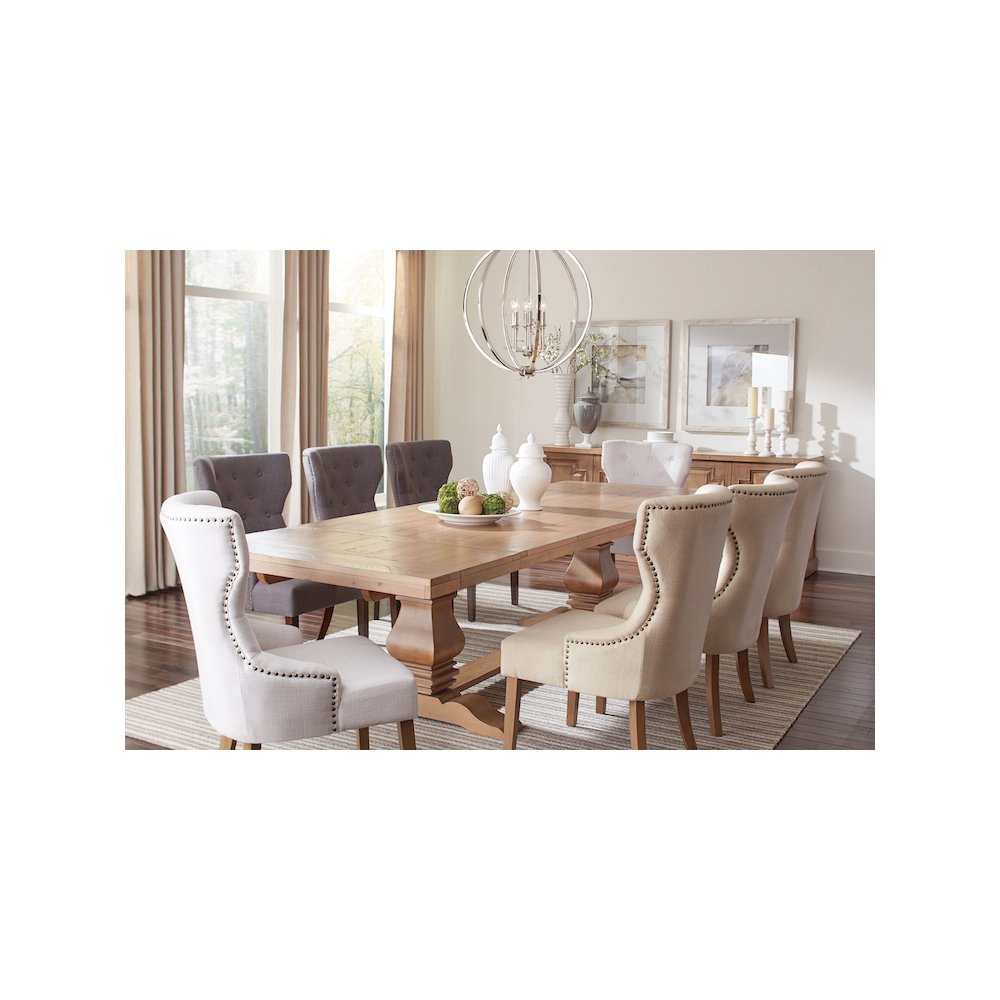 Baney Tufted Upholstered Dining Chair Beige and Rustic Grey. Picture 13