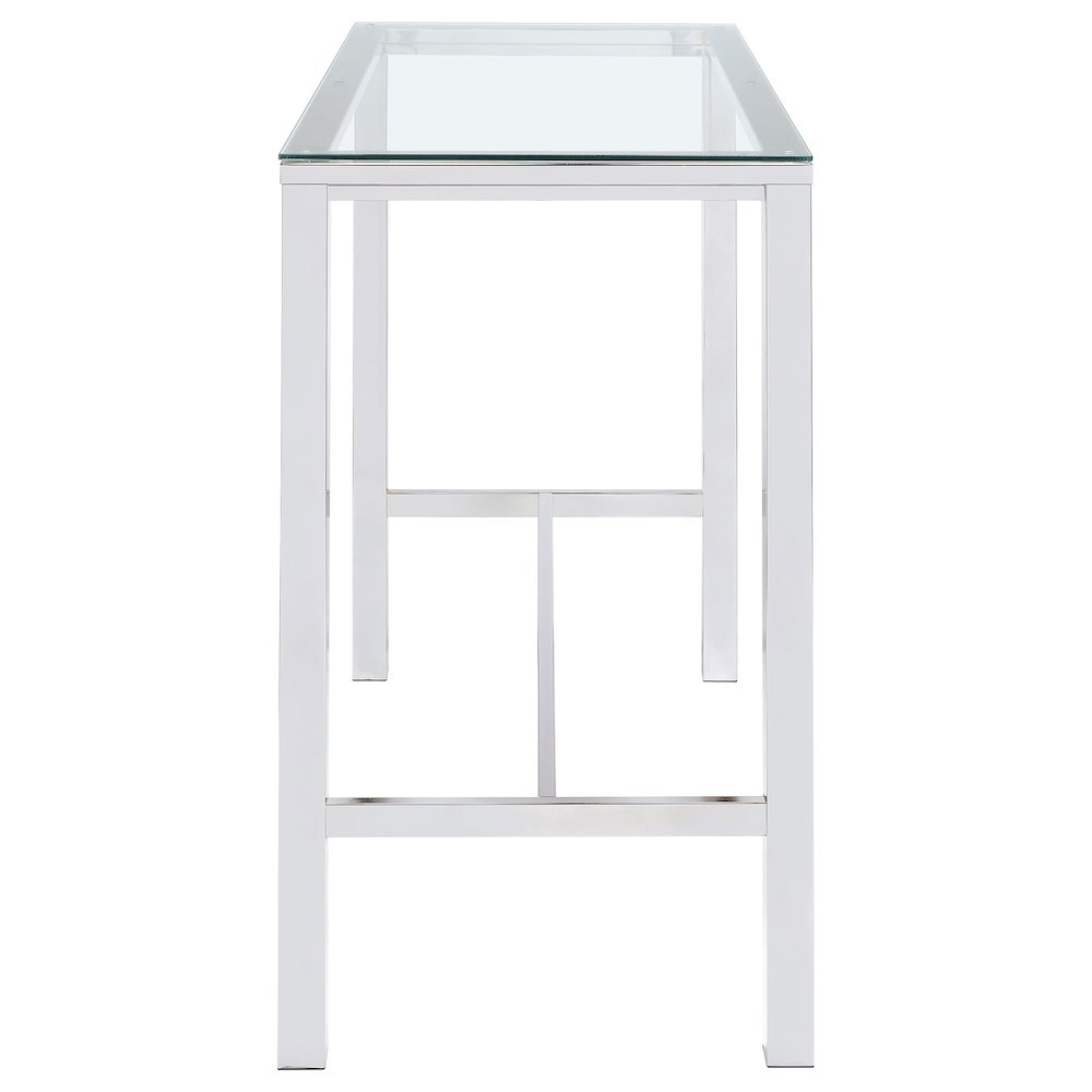Tolbert Rectangular 47-inch Glass Top Pub Bar Table Chrome. Picture 4
