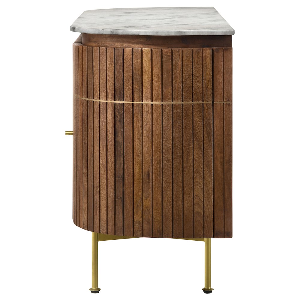 Ortega 4-door Marble Top Sideboard Buffet Cabinet Natural. Picture 7