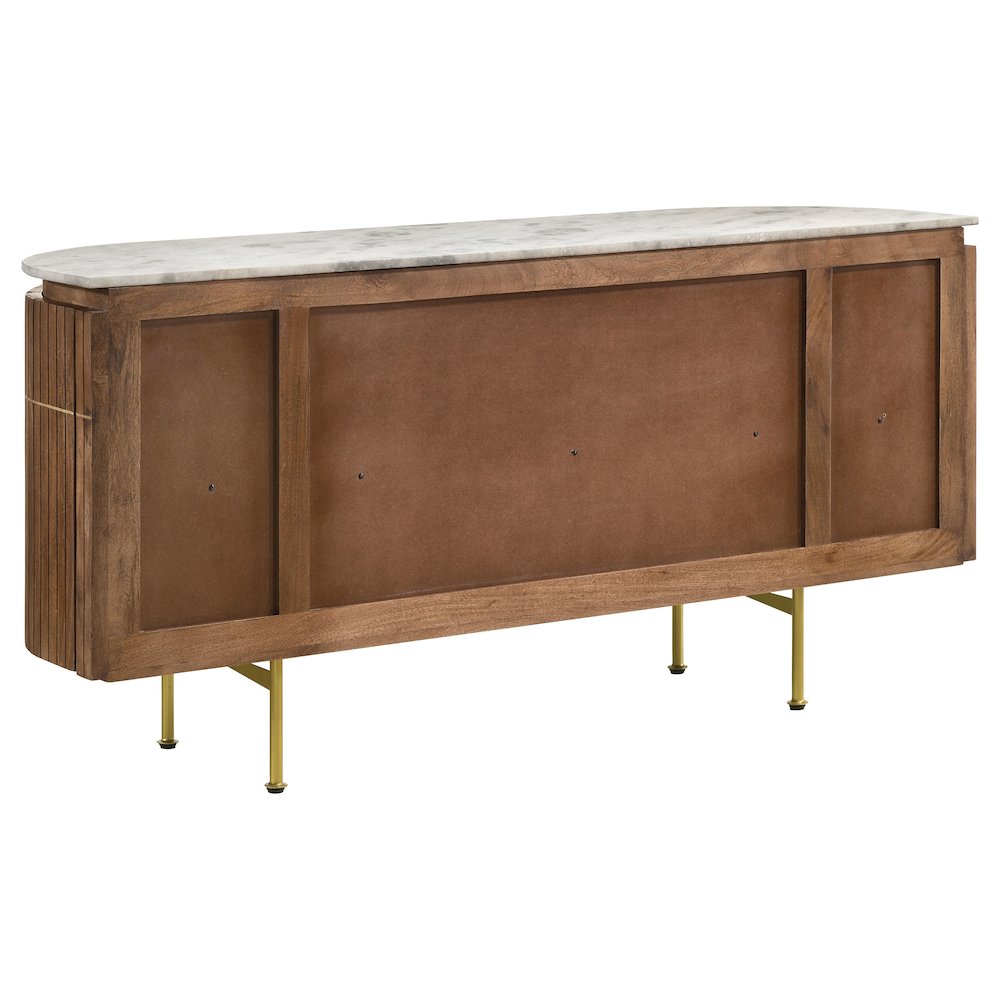 Ortega 4-door Marble Top Sideboard Buffet Cabinet Natural. Picture 8