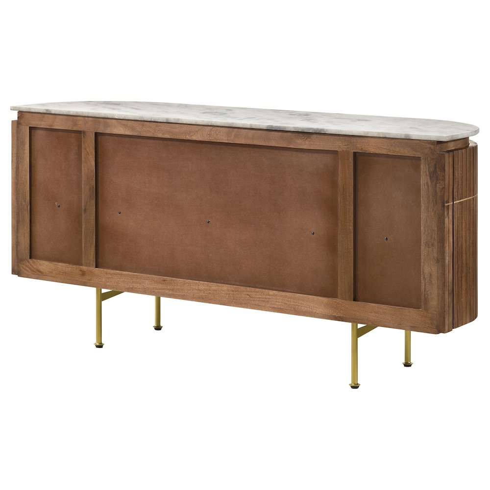 Ortega 4-door Marble Top Sideboard Buffet Cabinet Natural. Picture 9