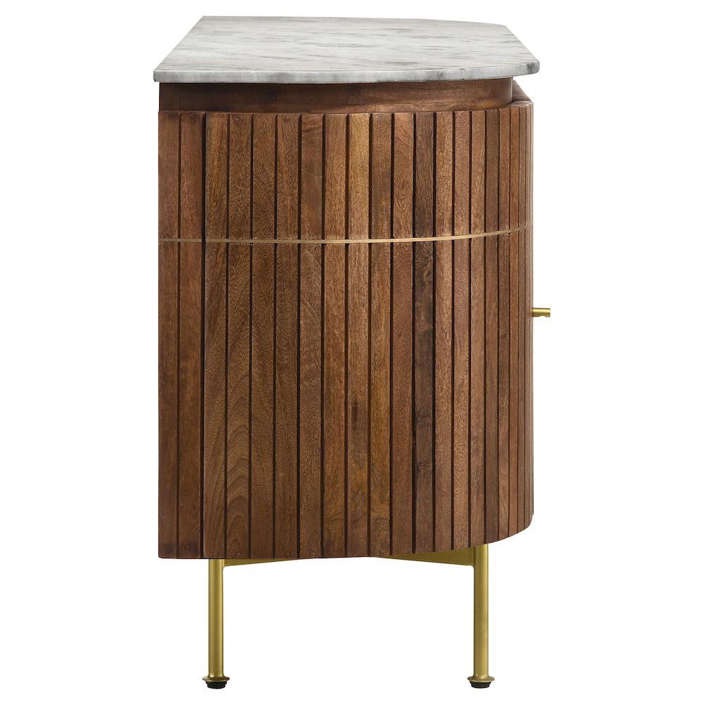 Ortega 4-door Marble Top Sideboard Buffet Cabinet Natural. Picture 10