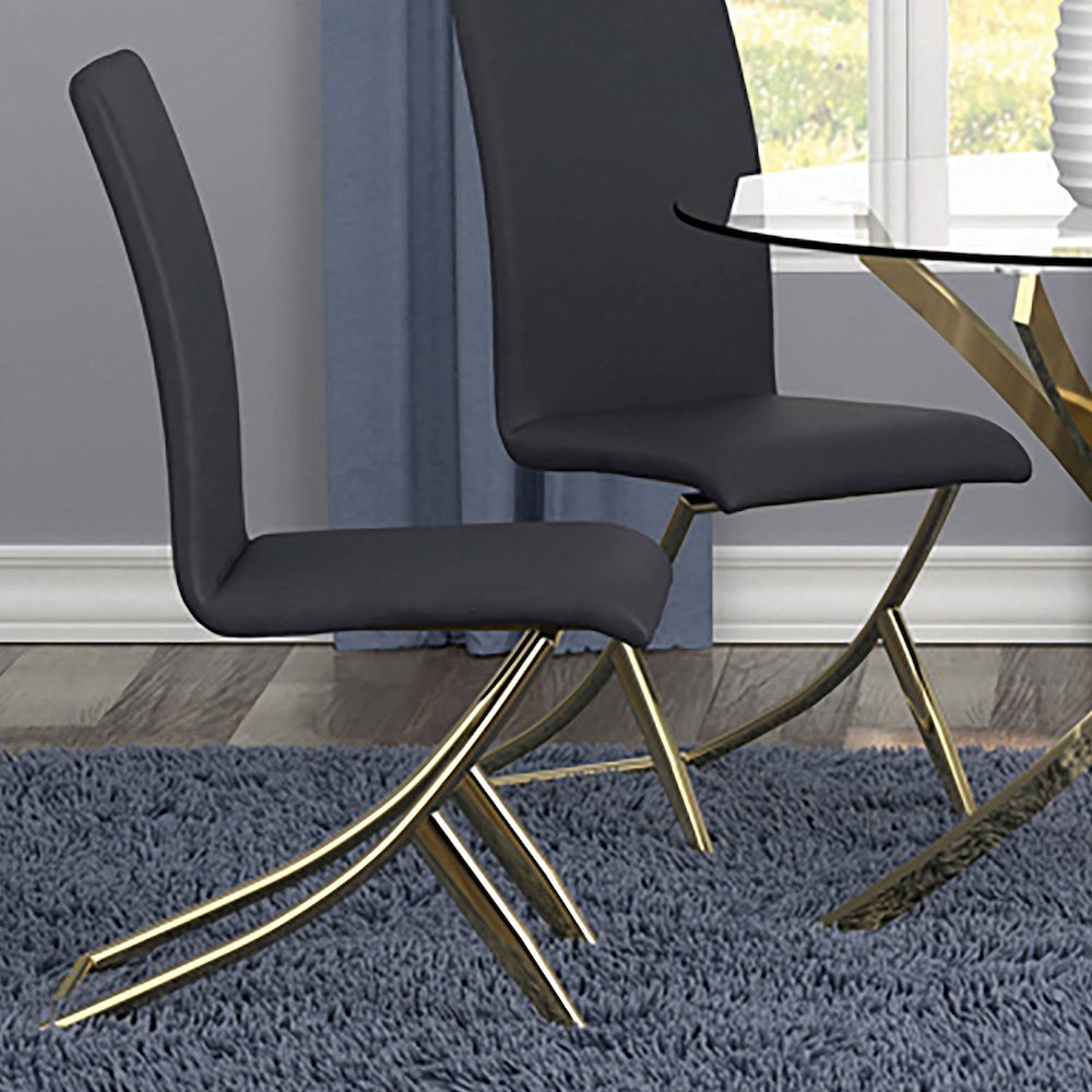Carmelia Upholstered Dining Side Chair Black (Set of 4). Picture 11