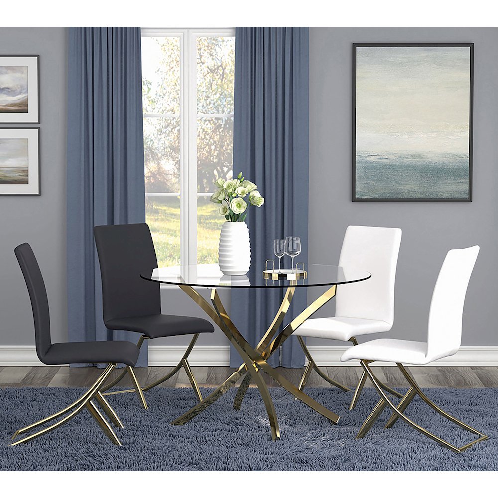 Carmelia Upholstered Dining Side Chair Black (Set of 4). Picture 13