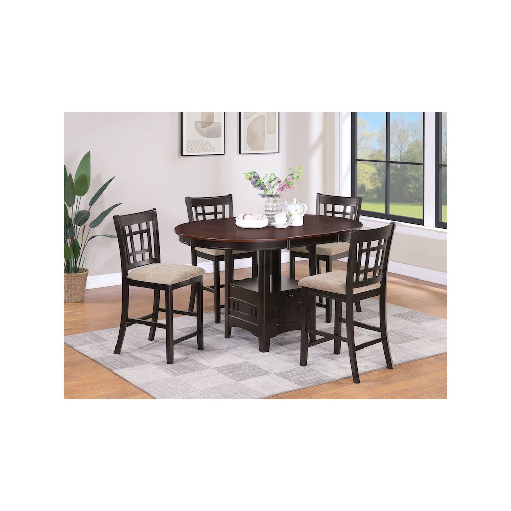 Lavon Oval 60-inch Extension Counter Dining Table Chestnut. Picture 7