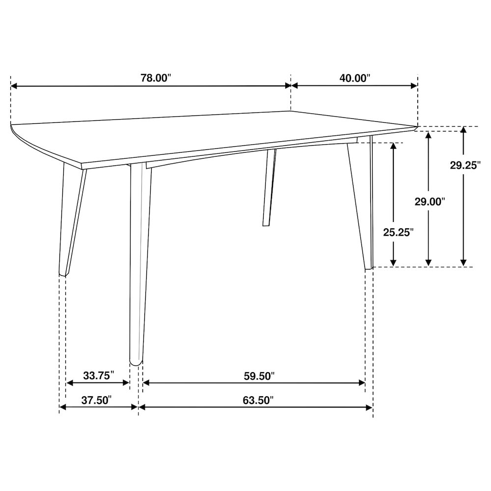 Malone Rectangular 78-inch Wood Dining Table Dark Walnut. Picture 7