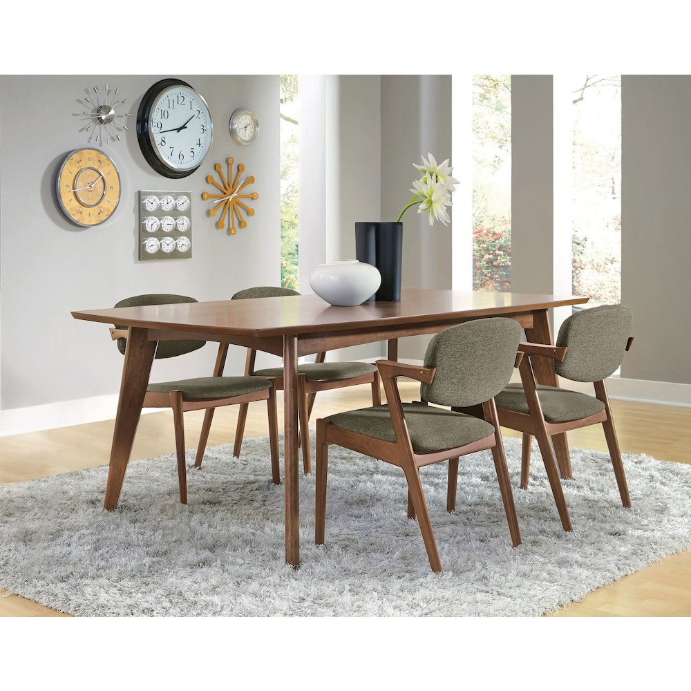 Malone 5-piece Rectangular Dining Table Set Dark Walnut. Picture 1