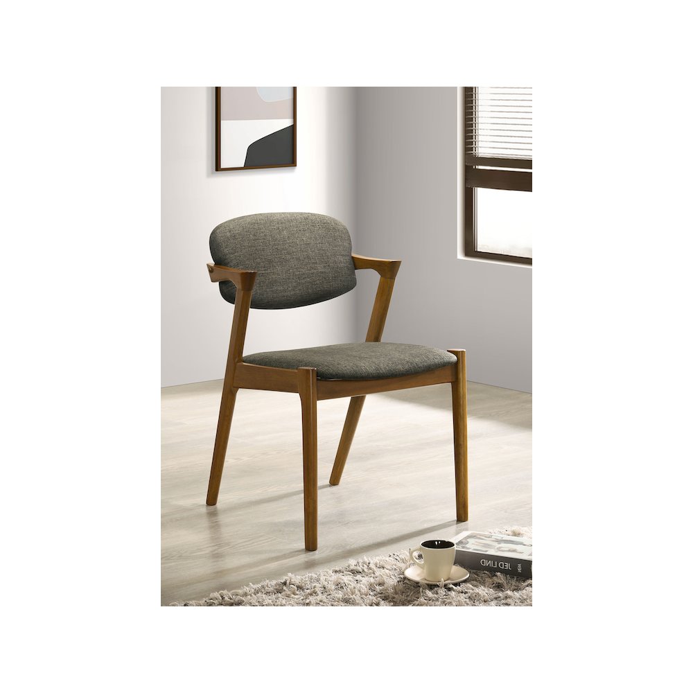 Malone Padded Wood Dining Arm Chair Dark Walnut (Set of 2). Picture 10