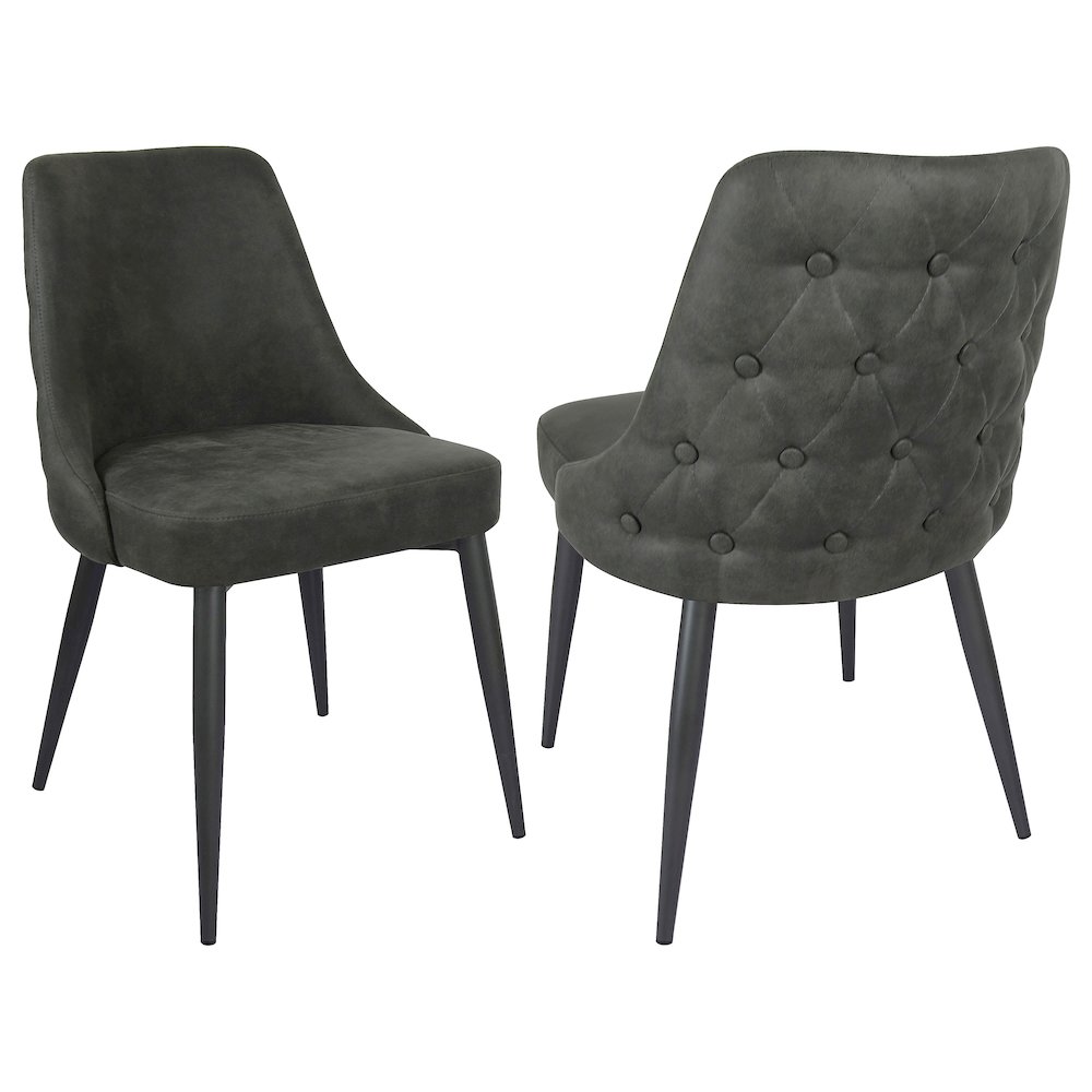 Cosmo Upholstered Dining Side Chair Grey (Set of 2). Picture 1