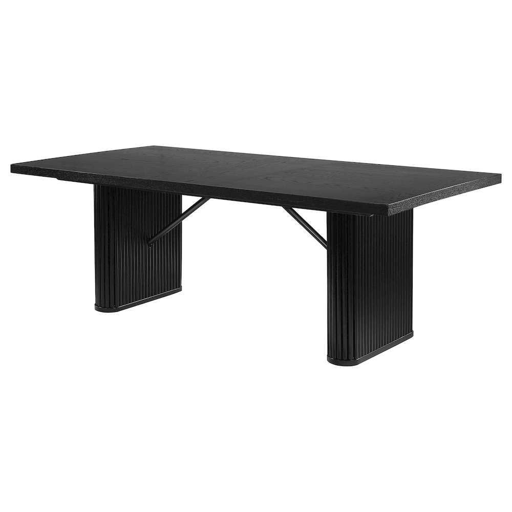 Catherine Rectangular 84-inch Wood Dining Table Black. Picture 4