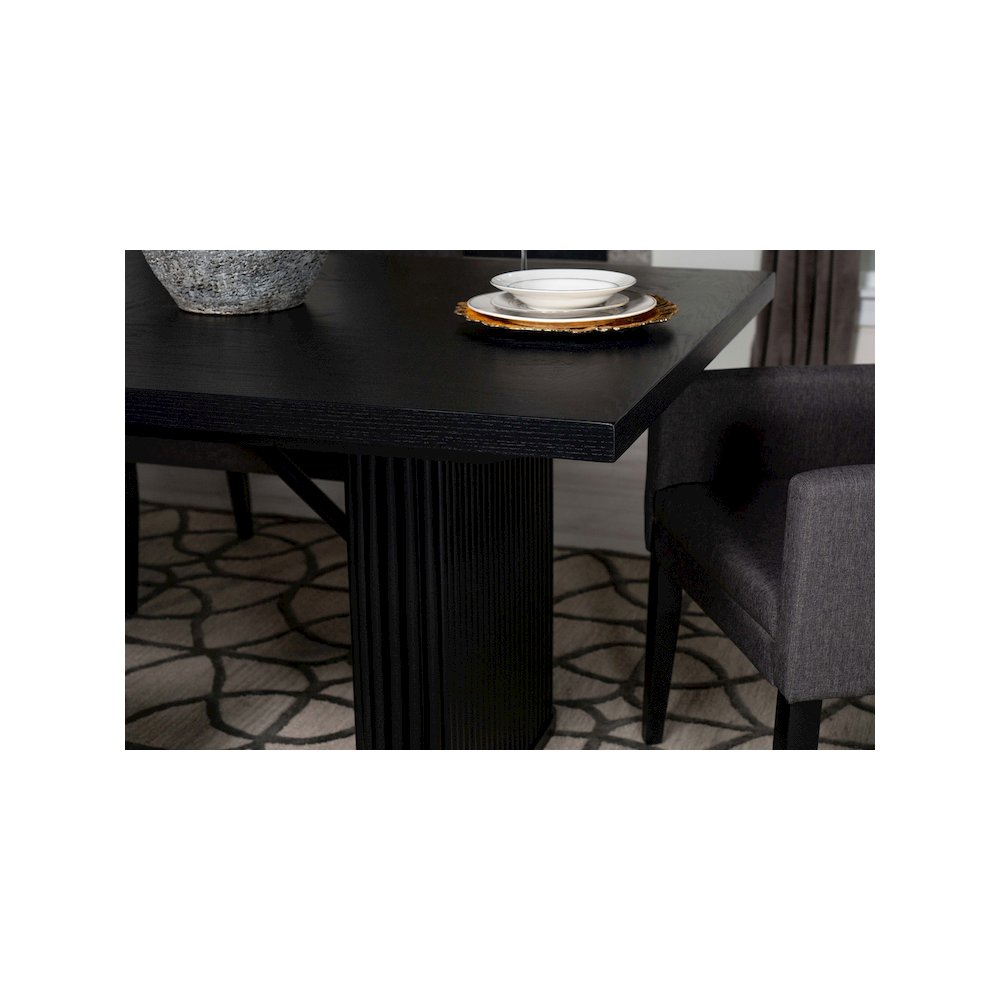 Catherine Rectangular 84-inch Wood Dining Table Black. Picture 10