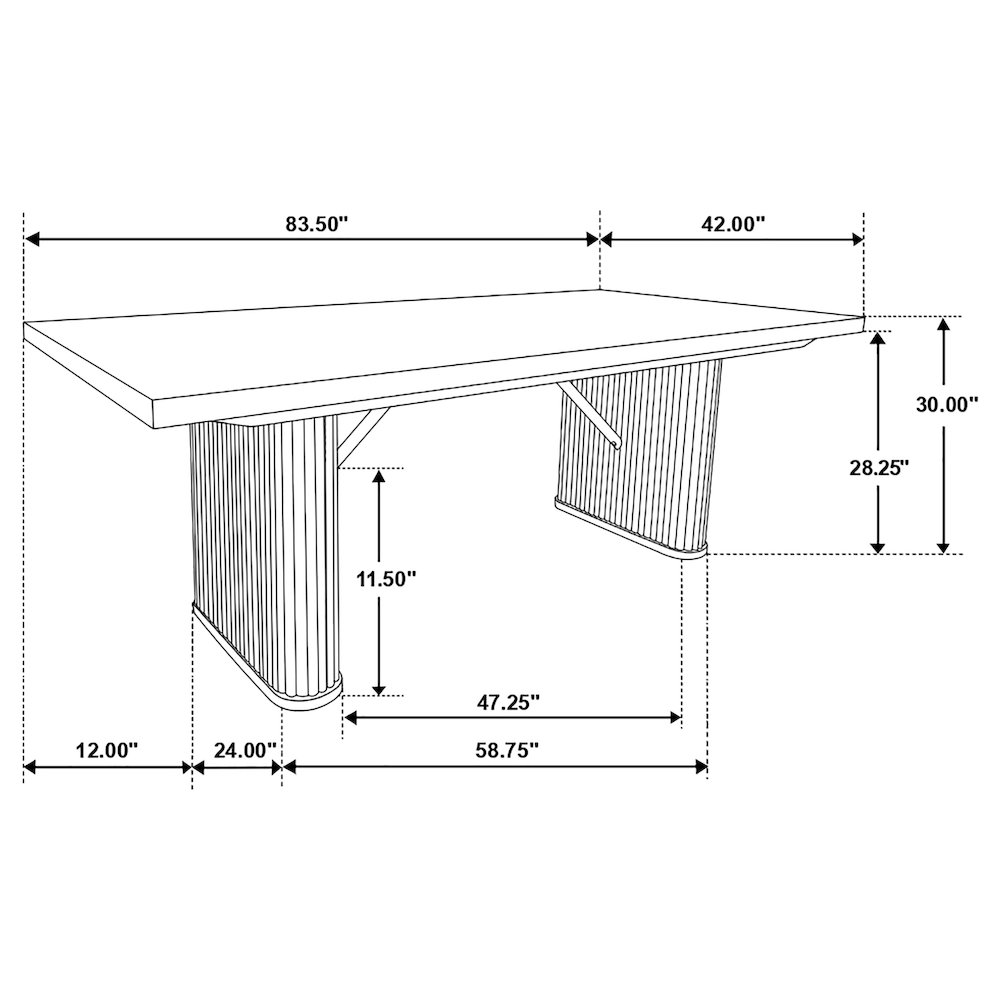 Catherine Rectangular 84-inch Wood Dining Table Black. Picture 11