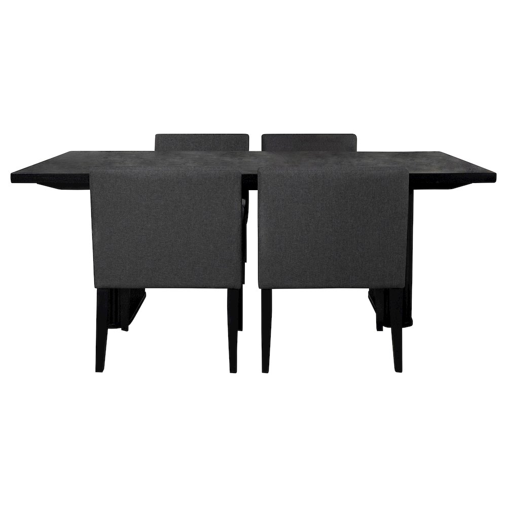 Catherine 5-piece Rectangular Dining Table Set Black. Picture 2