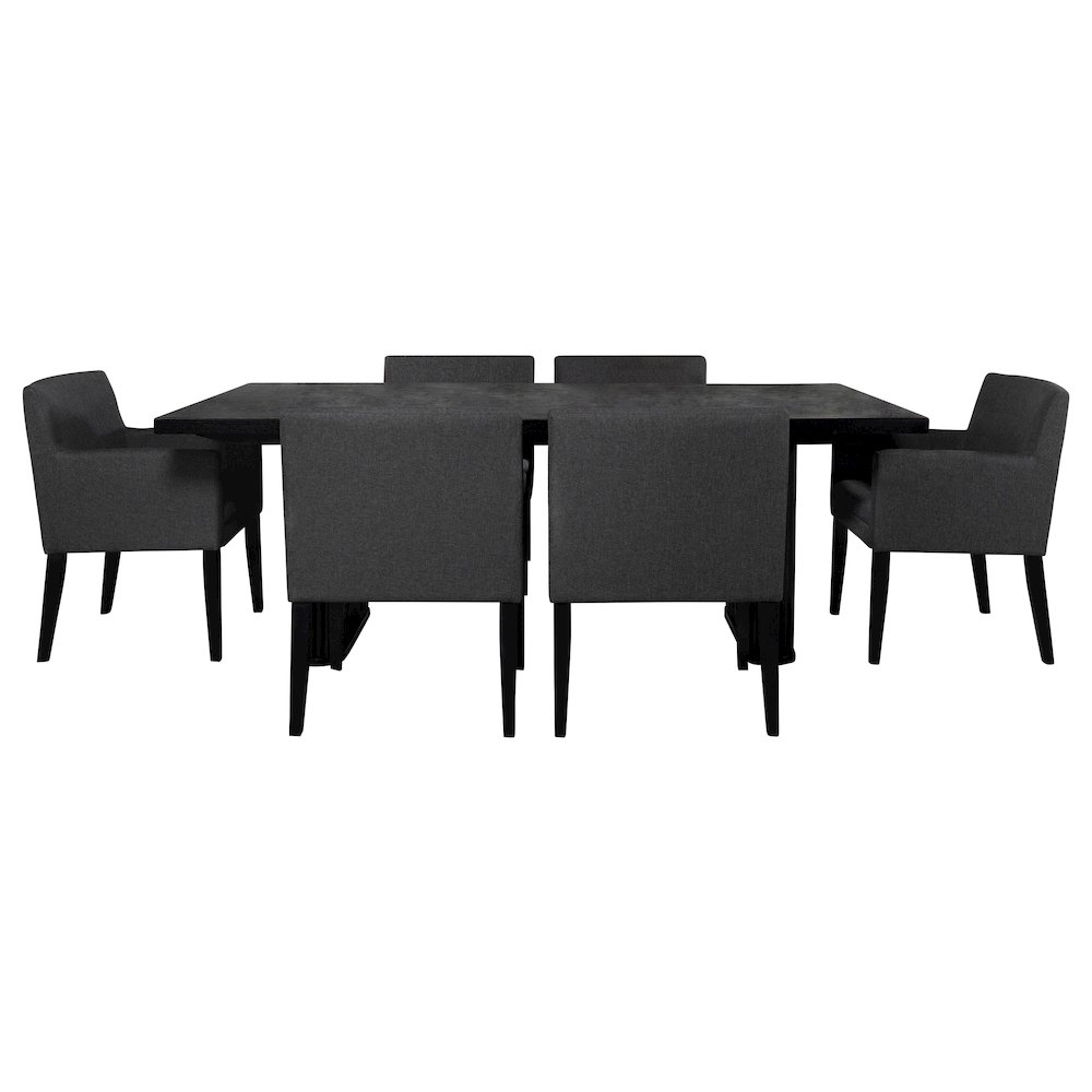 Catherine 7-piece Rectangular Dining Table Set Black. Picture 1